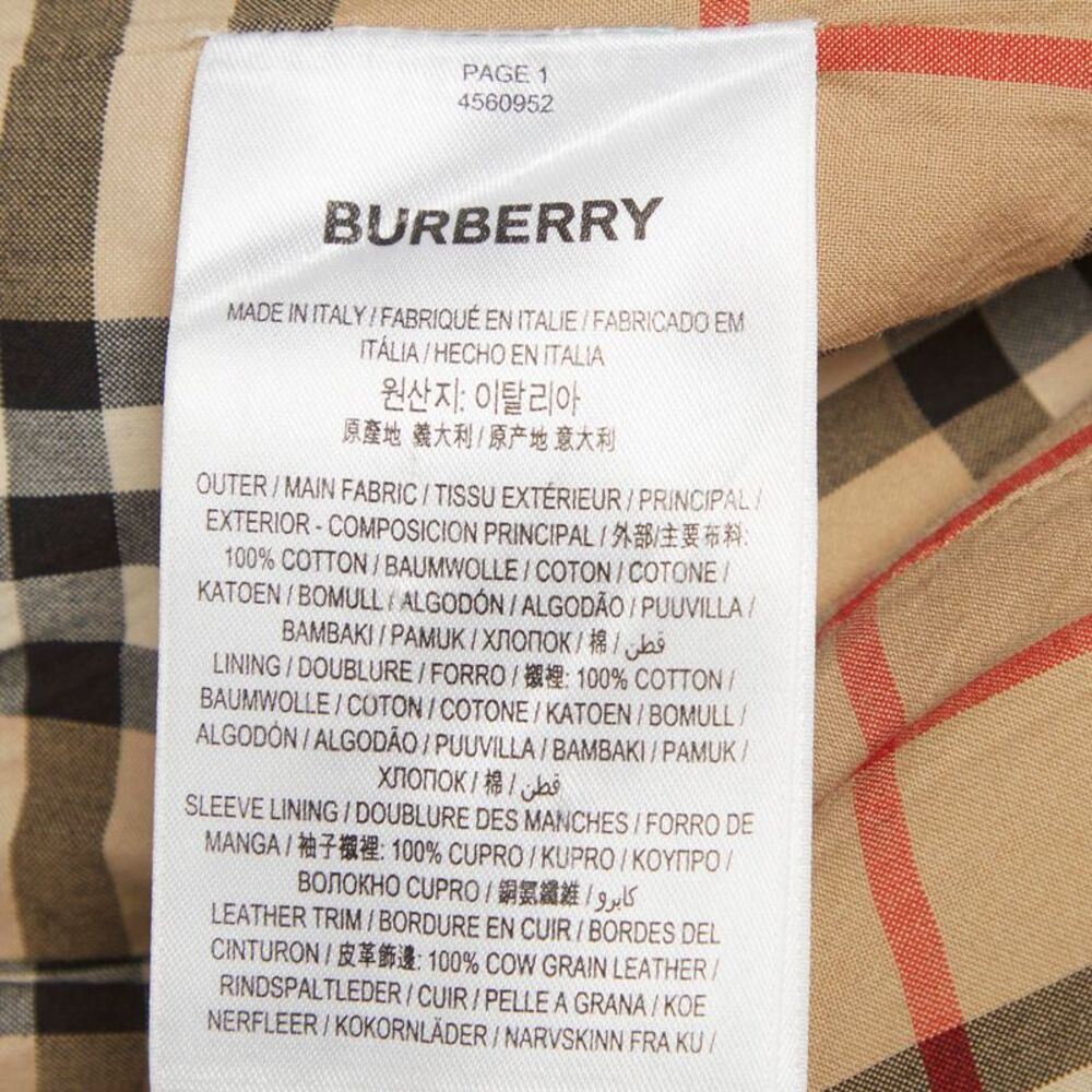 Burberry Beige Gabardine Belt Detail Trench Coat M - Picture 6 of 6
